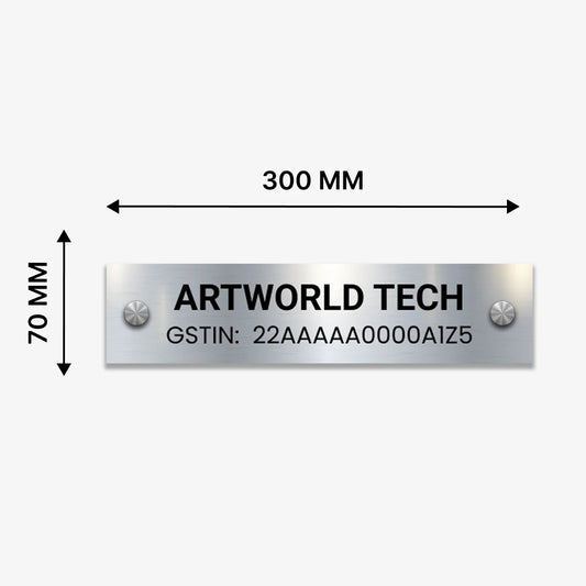 RectaPrime - Stainless Steel GST Name Plate