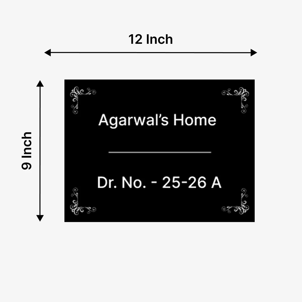 Square Home & Office Name Plate