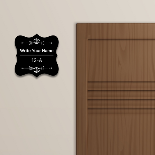 Floral Pattern Home & Office Name Plate