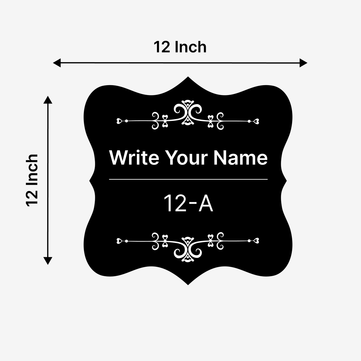 Floral Pattern Home & Office Name Plate