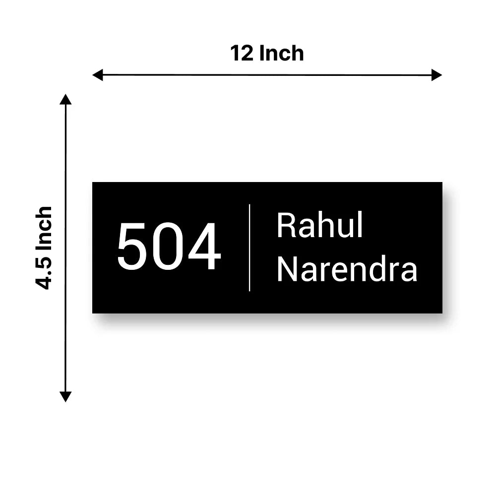 Modern Minimal Black Acrylic House Name Plate