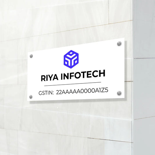 Premium Acrylic Office Name Plate - Custom Shop & Home Name Board
