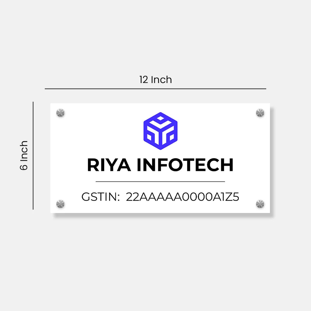 Premium Acrylic Office Name Plate - Custom Shop & Home Name Board