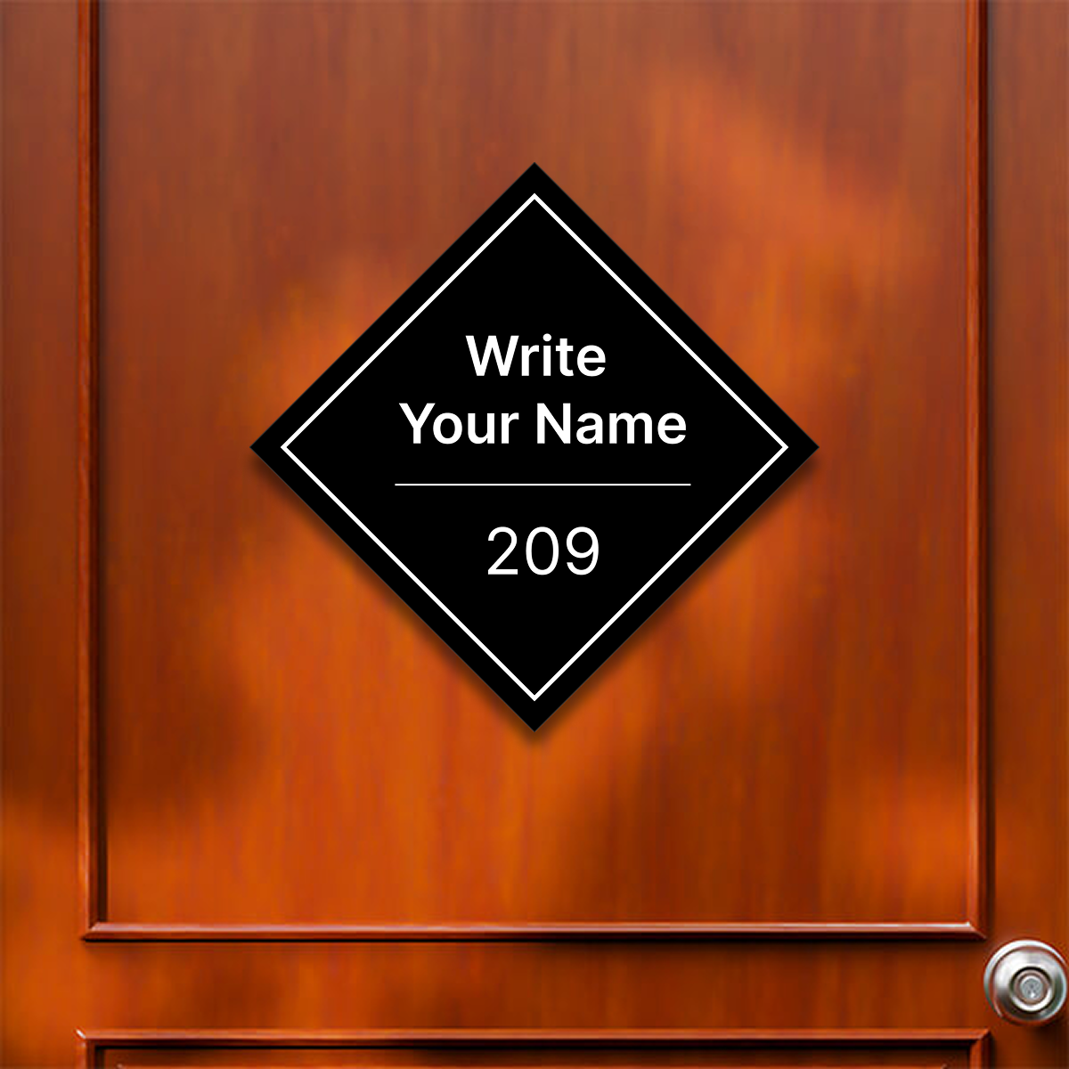 Sqauro Pattern Home & Office Name Plate