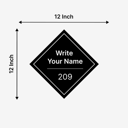 Sqauro Pattern Home & Office Name Plate