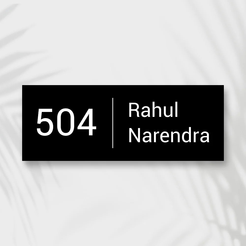 Modern Minimal Black Acrylic House Name Plate