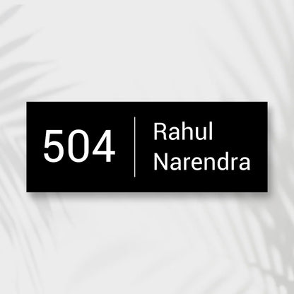 Modern Minimal Black Acrylic House Name Plate