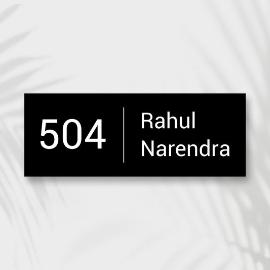 Modern Minimal Black Acrylic House Name Plate