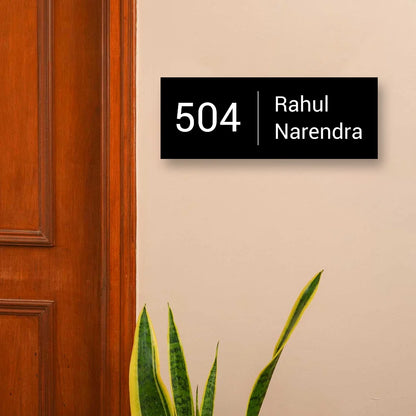 Modern Minimal Black Acrylic House Name Plate