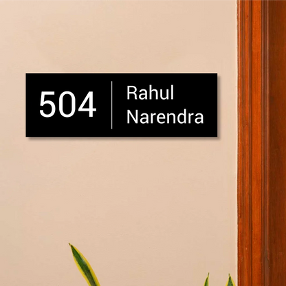 Modern Minimal Black Acrylic House Name Plate