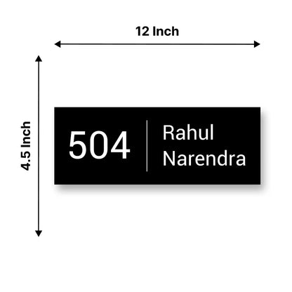 Modern Minimal Black Acrylic House Name Plate