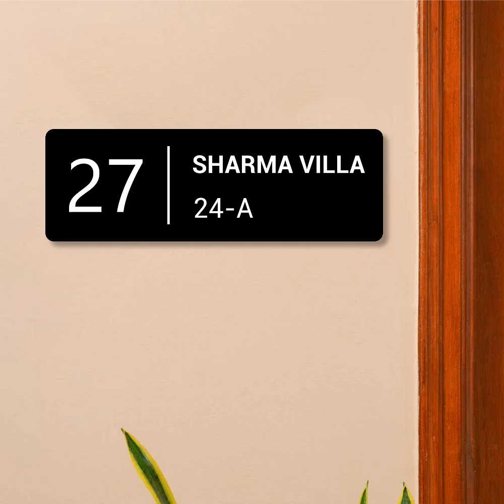 Premium Customized Flat Number  Name Plate for Home Entrance
