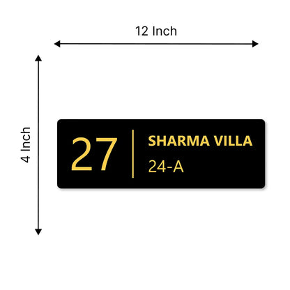 Premium Customized Flat Number  Name Plate for Home Entrance