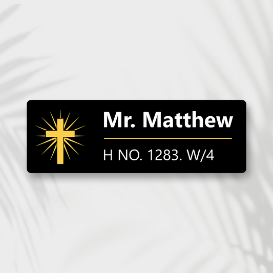 Premium Customized Christian Cross Acrylic Name Plate for Home Entrance