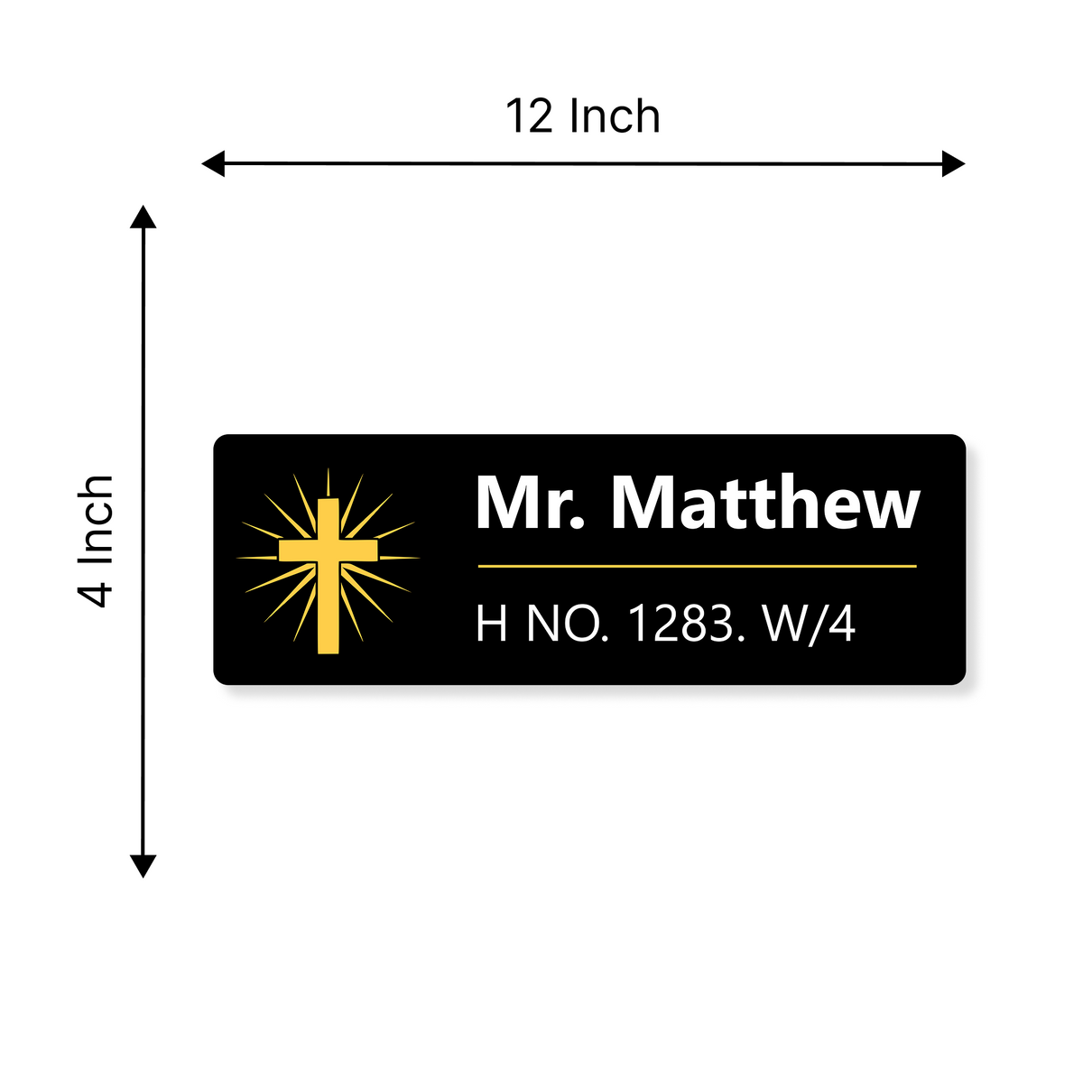 Premium Customized Christian Cross Acrylic Name Plate for Home Entrance