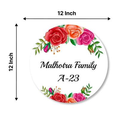 White Floral Home & Office Name Plate