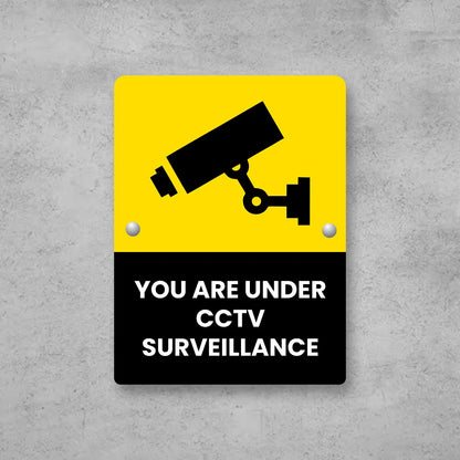 Premium You Are Under CCTV Surveillance Sign Board | High-Visibility Yellow Security Warning Signage
