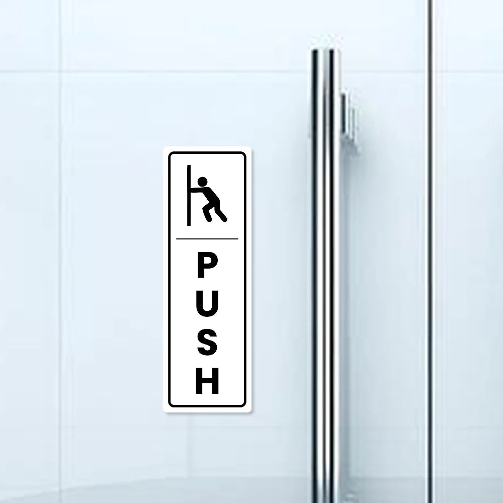 Premium Push & Pull Door Sign Set | Modern High-Visibility Glass Door Signage
