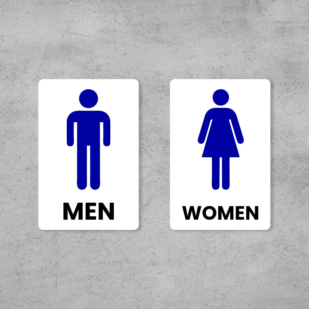 Premium Men & Women Restroom Sign Set | High-Visibility Male Female Washroom Signage