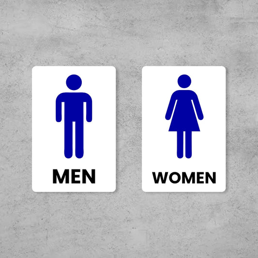 Premium Men & Women Restroom Sign Set | High-Visibility Male Female Washroom Signage